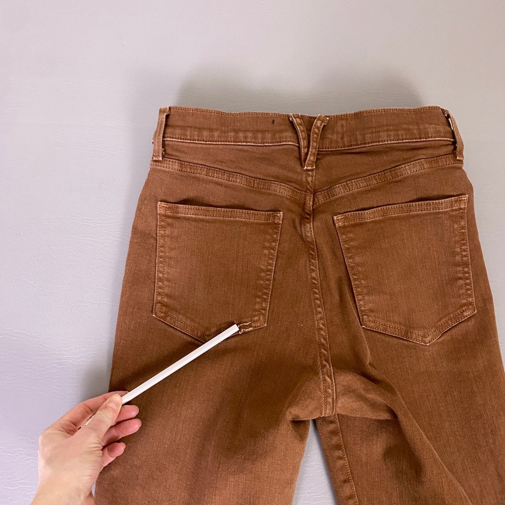 Veronica Beard Maera Skinny High Rise Jeans Size 27/4 Brown Stone Button Fly * - Picture 13 of 15